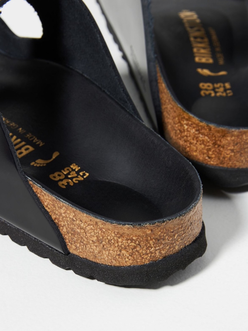 Birkenstock Black Arizona Glossy EVA Sandals with Gold Buckles - Picture 5 of 10